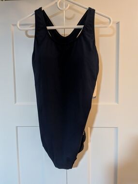 Dolfin Womens Size 16 Aqua Shape Navy Blue W/ Built In Cups Active Fashion